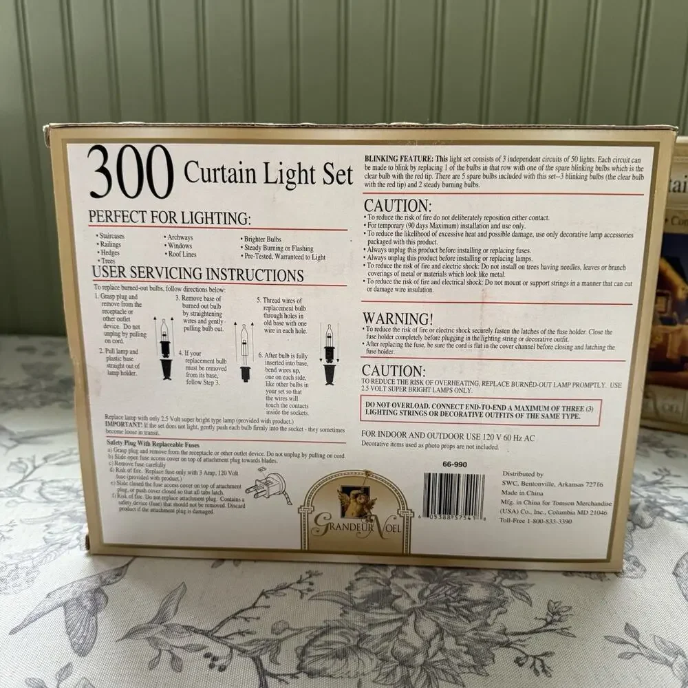 600 Vtg Christmas Clear Curtain lights Value Pack Indoor Outdoor White Twinkle